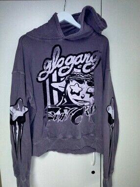 Men's Purple Graphic Pullover Hoodie with Star Artwork